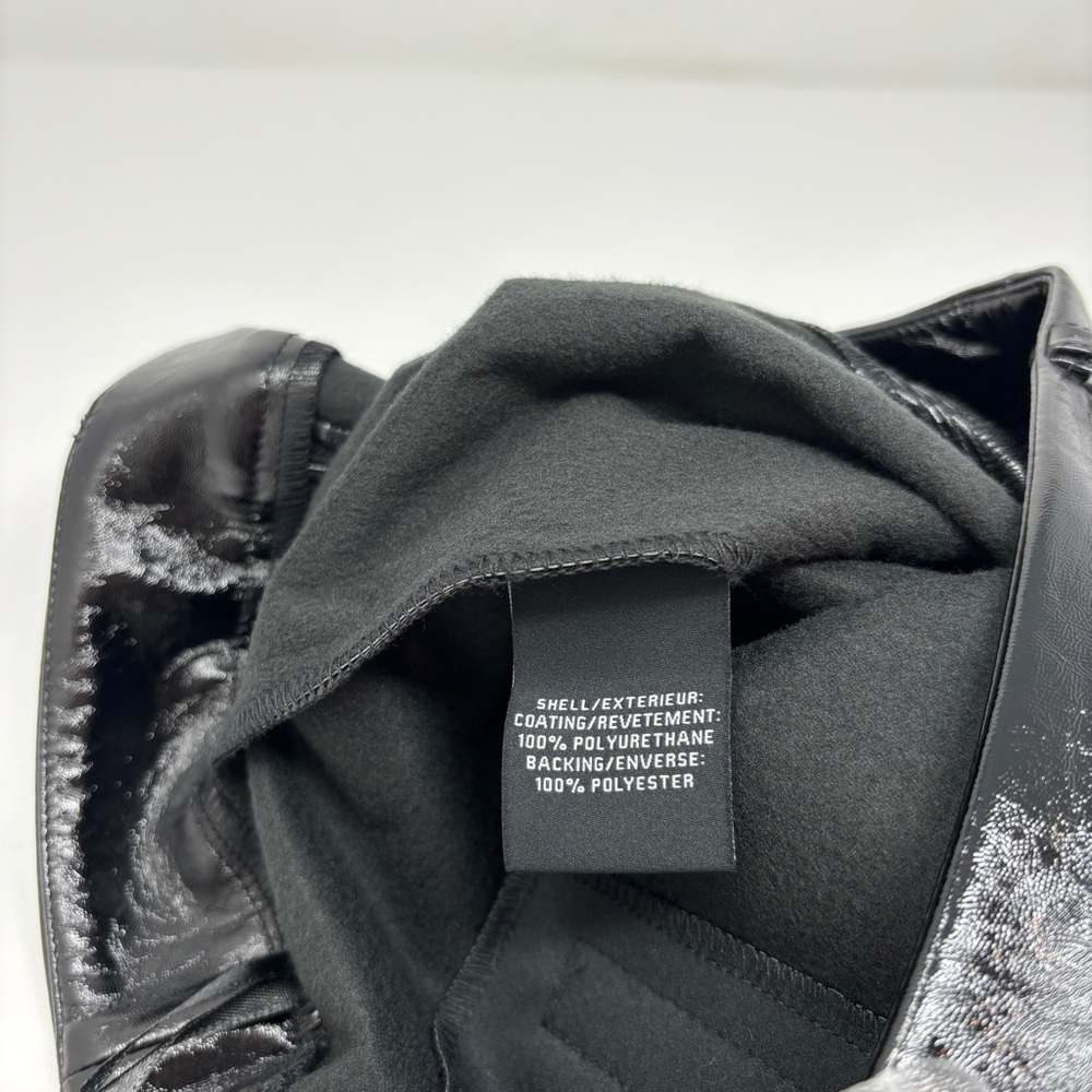 NWT 7 FOR ALL MANKIND Faux Black Patent Leather Easy Trouser - Large - Picture 5 of 6